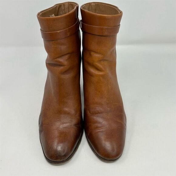 Kate Spade Women's Heeled Ankle Booties Brown Leather Buckle Strap Size 8M - Picture 3 of 16